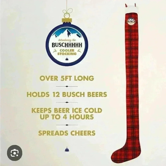 Busch Beer 5’ Long Beer Can Cooler Christmas Stocking - Picture 4 of 4